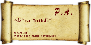 Póra Anikó névjegykártya